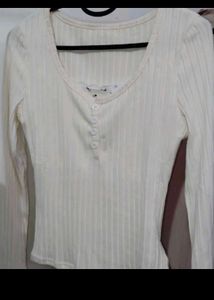 Savana by urbanic, cute cream Henley top