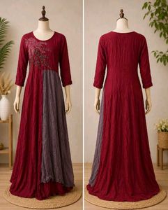 Embroidered Kurta with Leaf Motifs