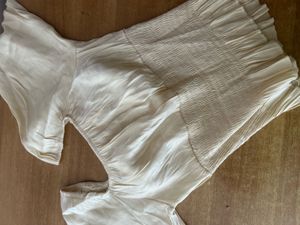 Beige Smocked Blouse