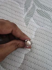 Elegant Pearl Ring with CZ Accents