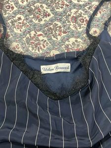 Navy Blue Pinstripe Cami nighty