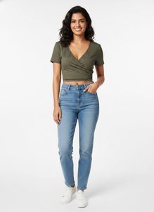 Forever 21 Low Neck Olive Green Crop Top
