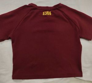 Burgundy Graphic Crop Top