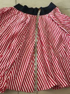 Red &amp; White Striped western Skirt