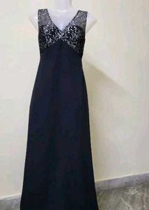 Elegant Black Silver Dress