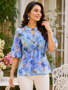 Floral Print Peplum Top