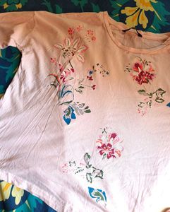 Light Pink Floral Print T-Shirt