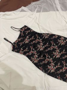 Black Floral Slip Dress