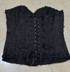 Savana Black Brocade Corset Top