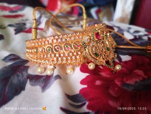 Exquisite CZ &amp; Pearl Choker Necklace