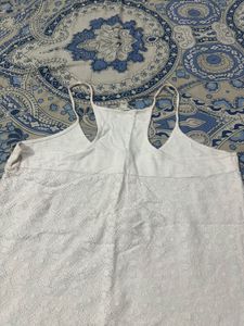 White Lace Overlay Tank Top
