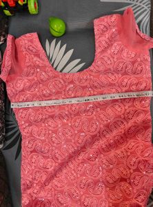 Pink Chikankari georgette Kurta churidar set