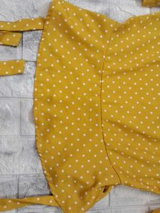 Cute Mustard Polka Dot Top