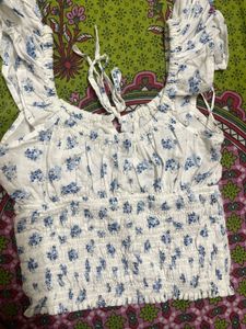 Floral Smocked Crop Top