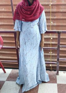 Beautiful Blue Floral Gown
