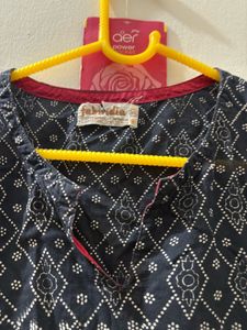 Elegant Printed Black kurti 🖤
