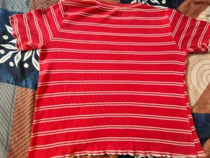 Red and White Striped T-Shirt