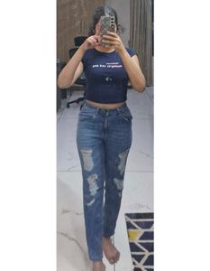 Roadster Boyfriend Fit High Rise Distressed Jeans