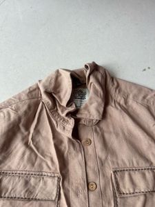 Casual Beige Button-Up Shirt