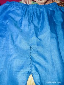Teal Kurta Set with Floral Dupatta