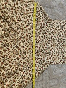 Elegant Cream Kurti with Floral Embroidery