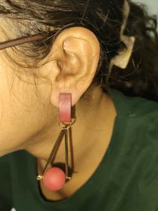 Funky Geometric Ball Drop Earrings