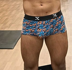 camouflage blue orange cotton modal trunk