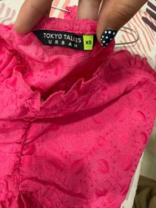 Vibrant Pink Ruffled Blouse