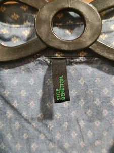 Men's Printed Blue Long Sleeve Shirt