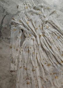 Sheer Star Print Mini Dress