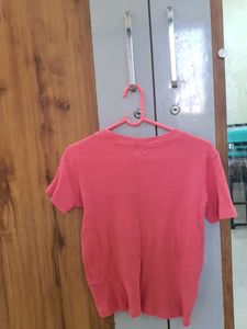 MAX Pink Coral Ribbed Cropped Top