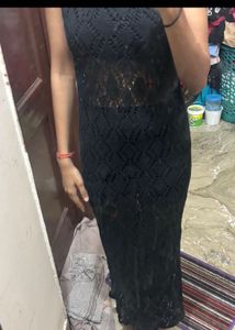 Chic Black Crochet Maxi Dress