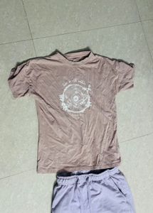 Lightweight T-shirt and Lavender Pants Set