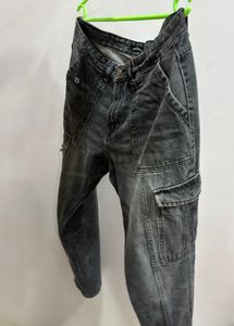 Stylish Grey Cargo Jeans