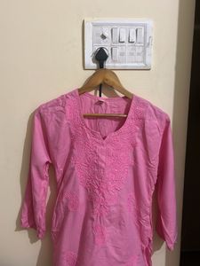 Pink Chikankari Kurta