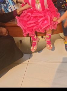 Beautiful Ruffle Frock And Matching Bellies For Ba
