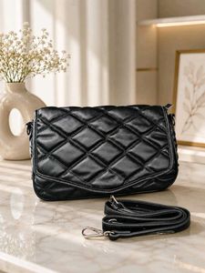 Chic Quilted Black Crossbody Bag
