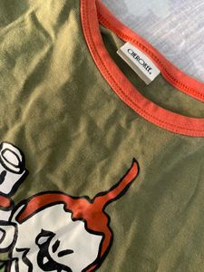 Olive Green Graphic baby tee xs-s