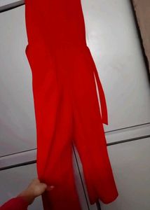 Chic Red Sleeveless Jumpsuit