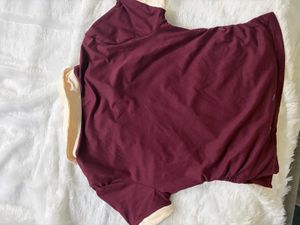 Maroon Collared Crop Top