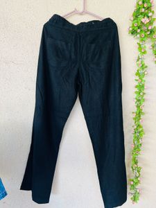 Linen Black Casual Pants