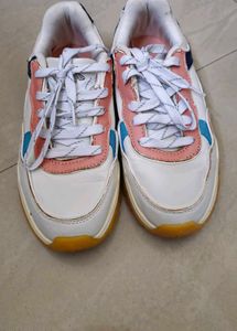 Stylish White & Pink Sneakers