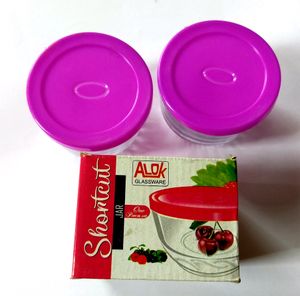 Glass Jar with Lid Combo Of 2