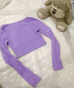 Lavender Ruched Crop Top