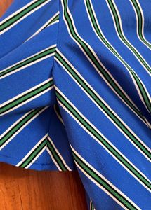 Almost New adjustable Blue Striped V-Neck Mini Dre