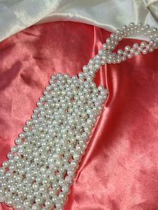 Elegant Faux Pearl Clutch Evening Bag