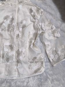Chinese White Embroidered Top