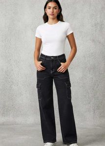 Dark Wash Cargo Jeans