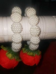 Red Rose &amp; Pearl Bracelet Set