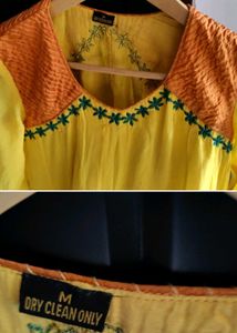 Yellow Embroidered Kurta